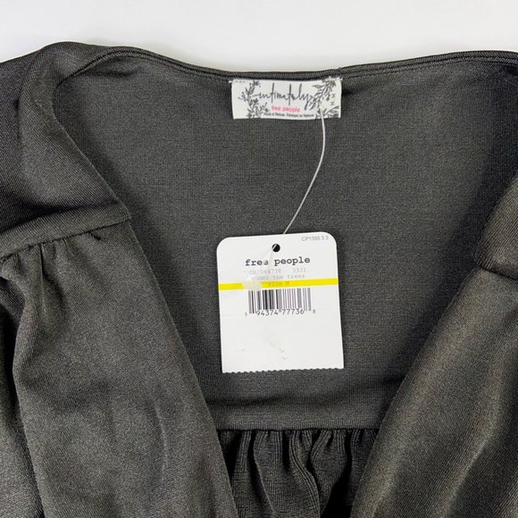 Free People Intimately Womens Turnt Bodysuit Top Draped Thong Long Sleeve M New - Picture 8 of 12